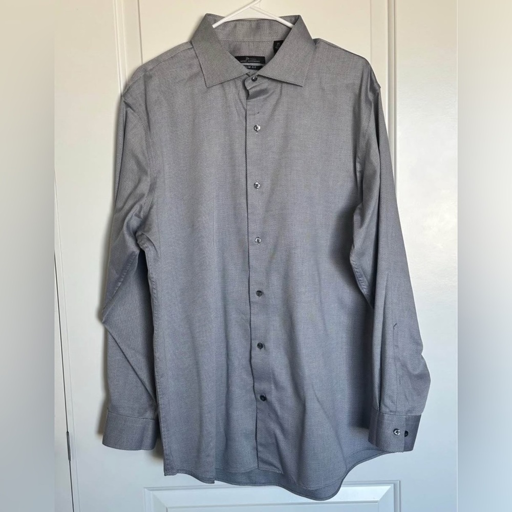 Marc Anthony Slim-Fit Stretch Dress Shirt – Men’s XL – Gray